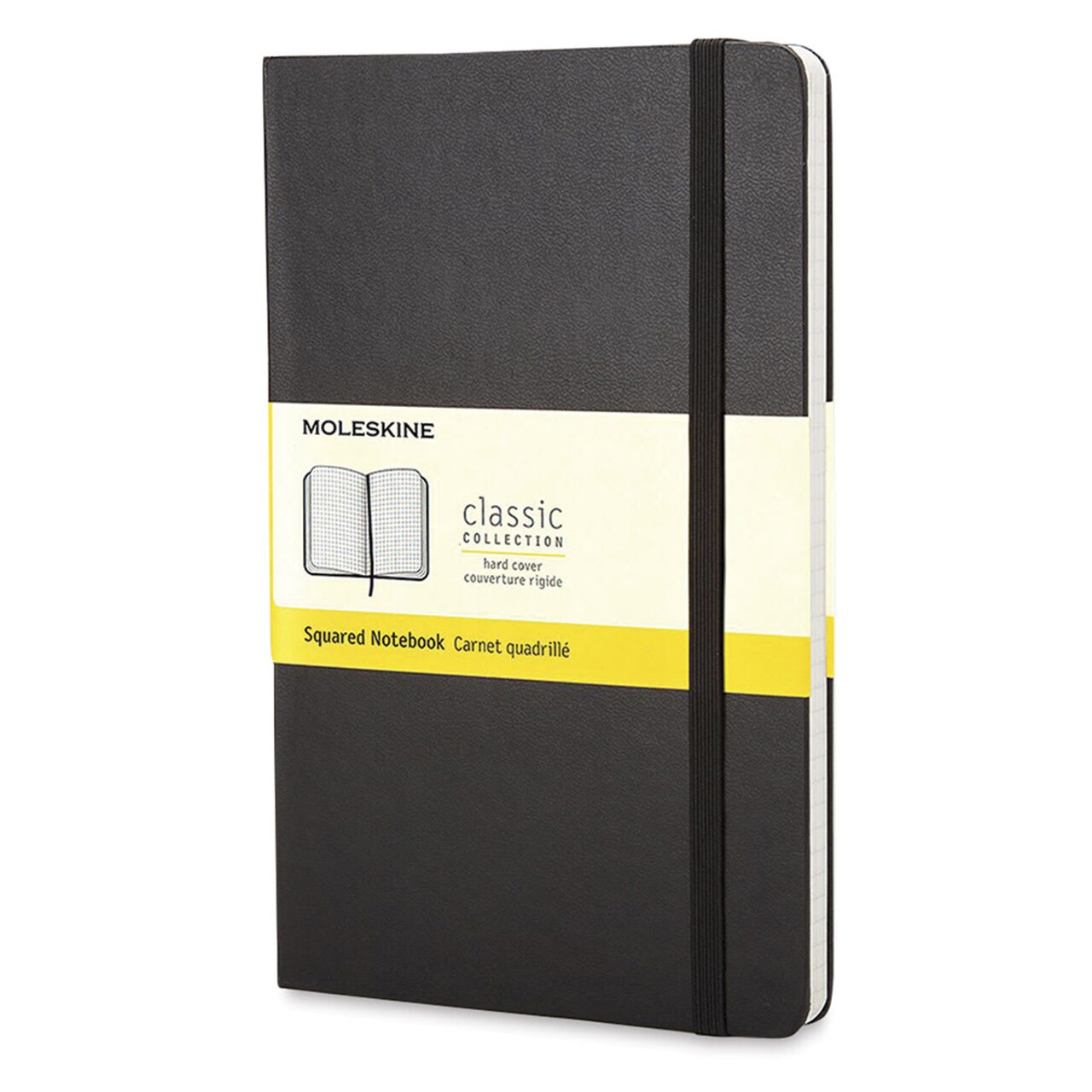 Moleskine Classic Hardcover Notebook - Black, Gridded, 8-1/4" x 5"